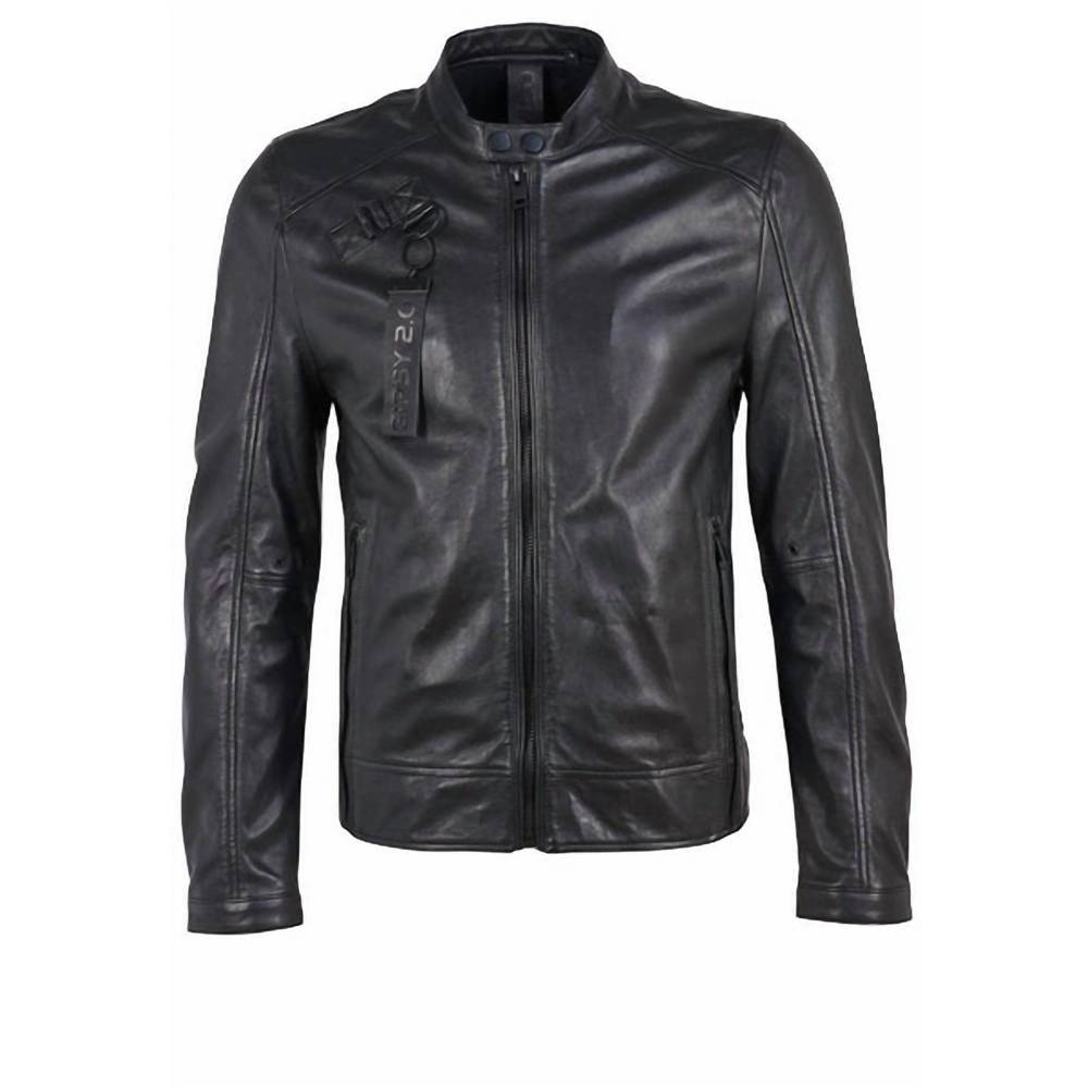 NEW MAURITIUS men's leather jacket in black